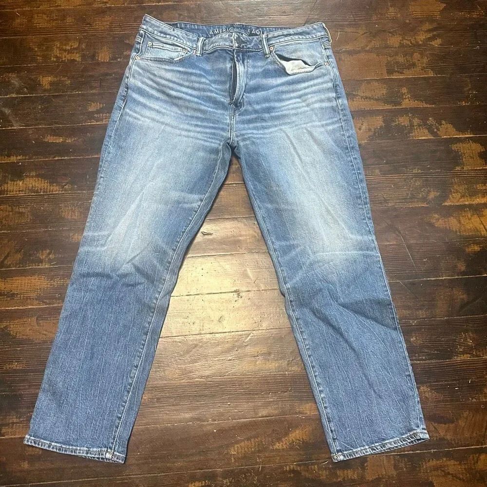 American Eagle distressed athletic straight 36x30 jeans